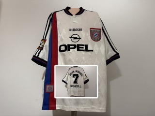 KOSZULKA Bayern Monachium (Niemcy) 1996/98 away #7 Scholl Adidas S