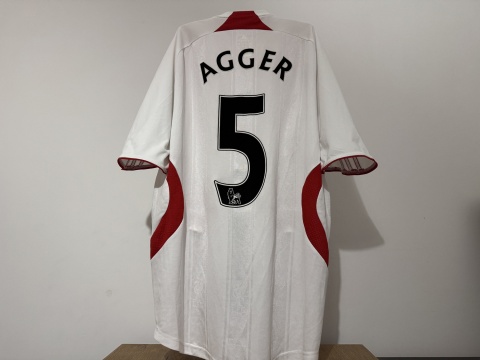 KOSZULKA FC Liverpool (Anglia) 2007/08 away #5 Agger Adidas M